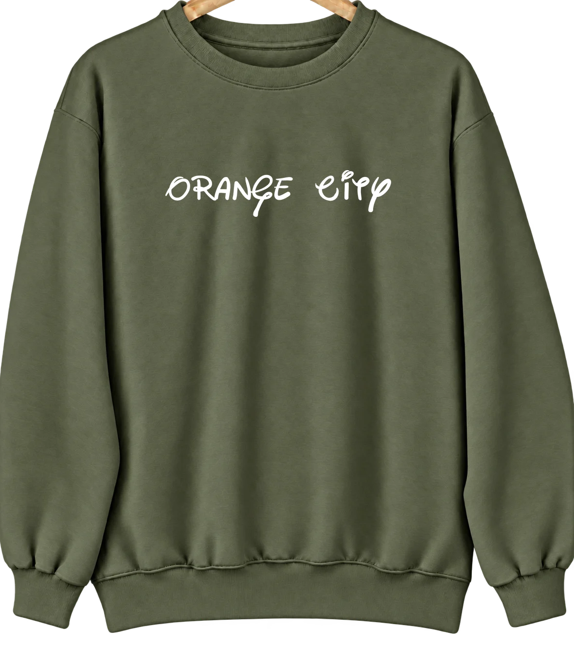 Orange City, Iowa Hometown Crewneck — Military Green