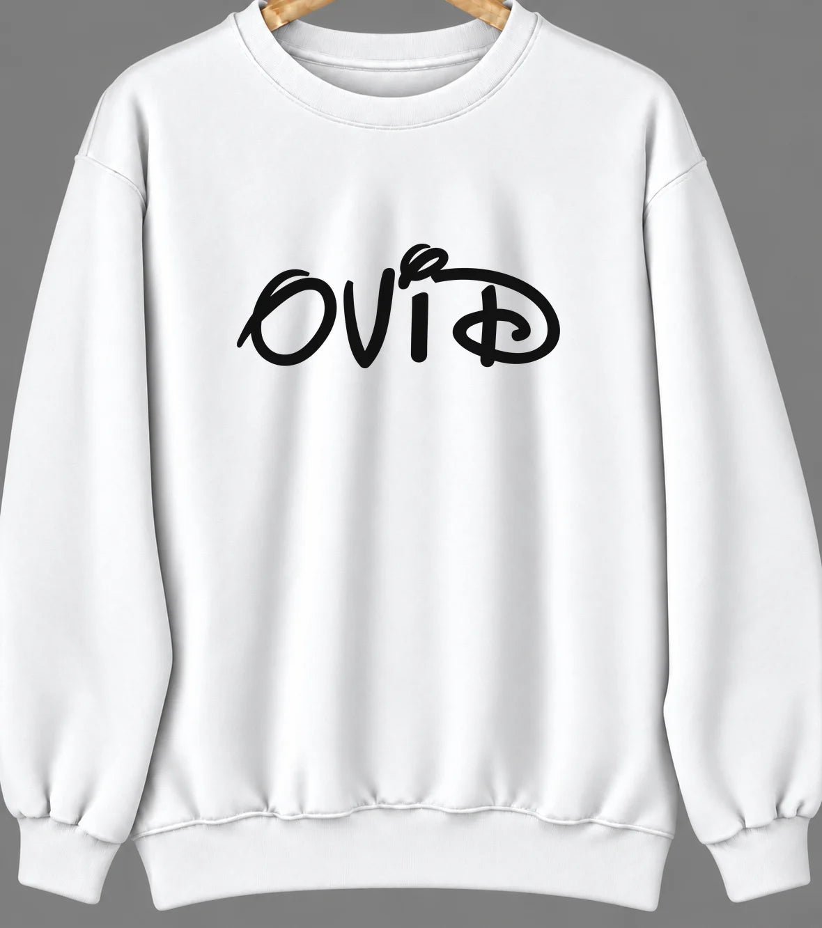 Ovid, Michigan Hometown Crewneck — White