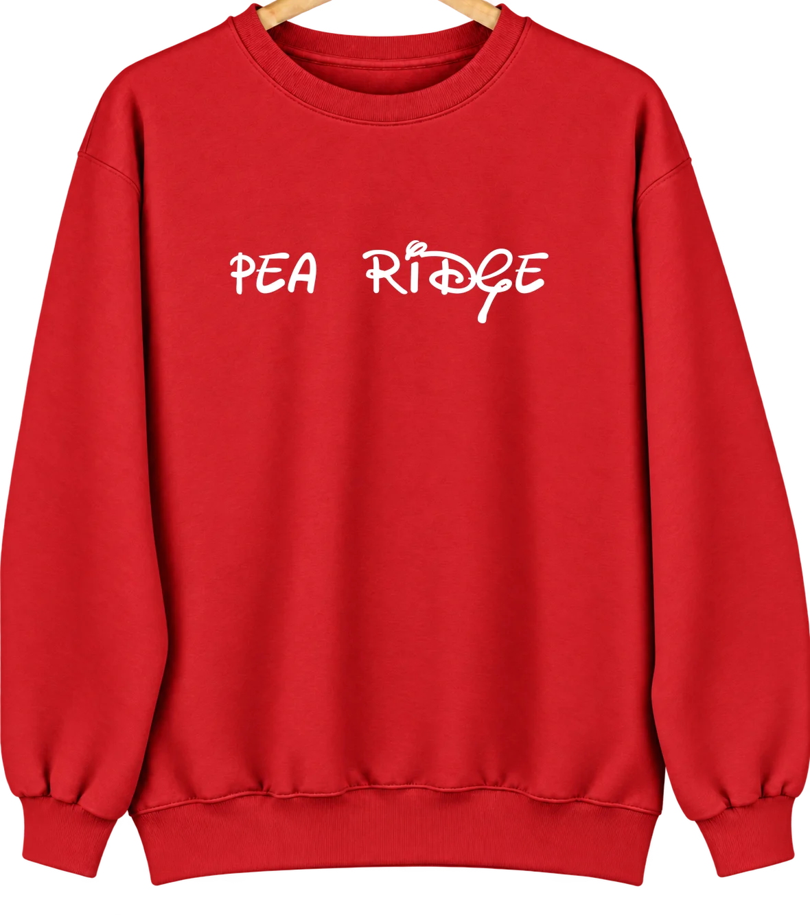 Pea Ridge, Arkansas Hometown Crewneck — Red