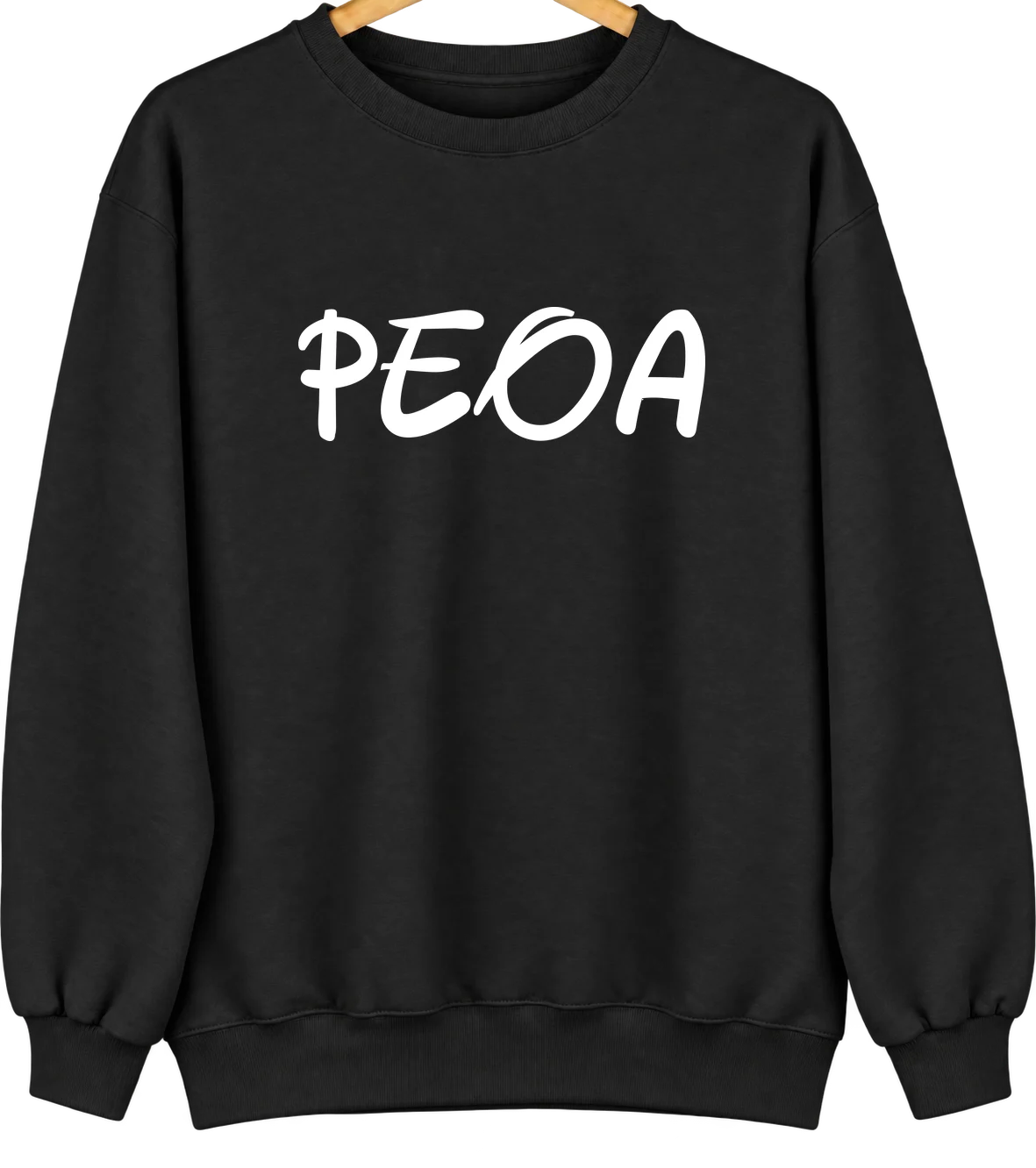 Peoa, Utah Hometown Crewneck — Black