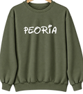 Peoria, Oklahoma Hometown Crewneck — Military Green
