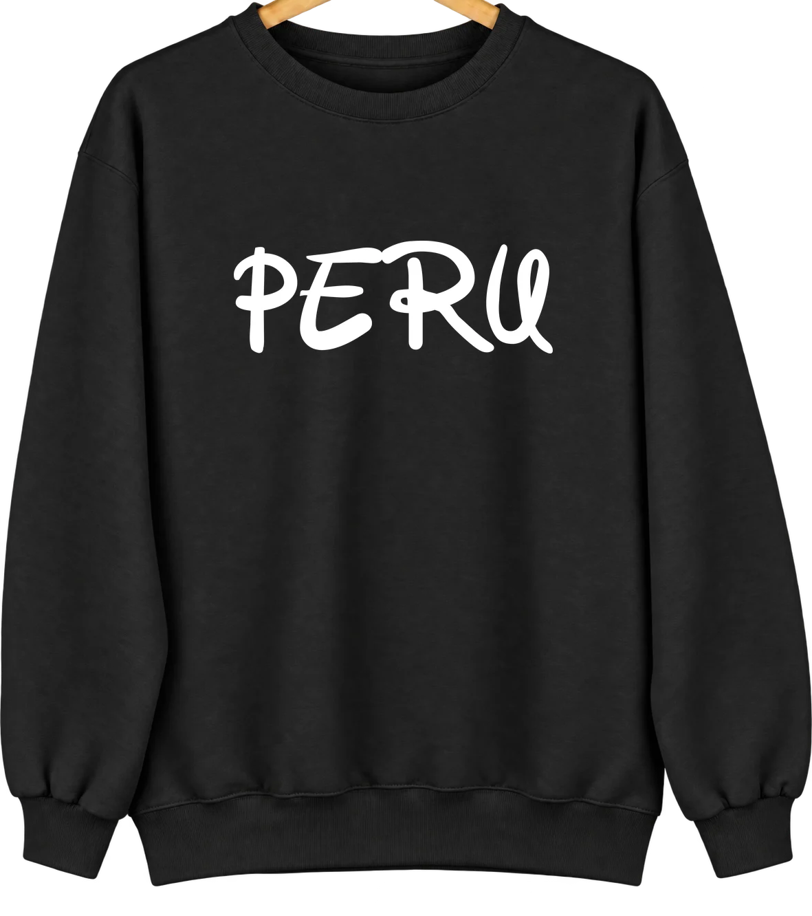 Peru, New York Hometown Crewneck — Black