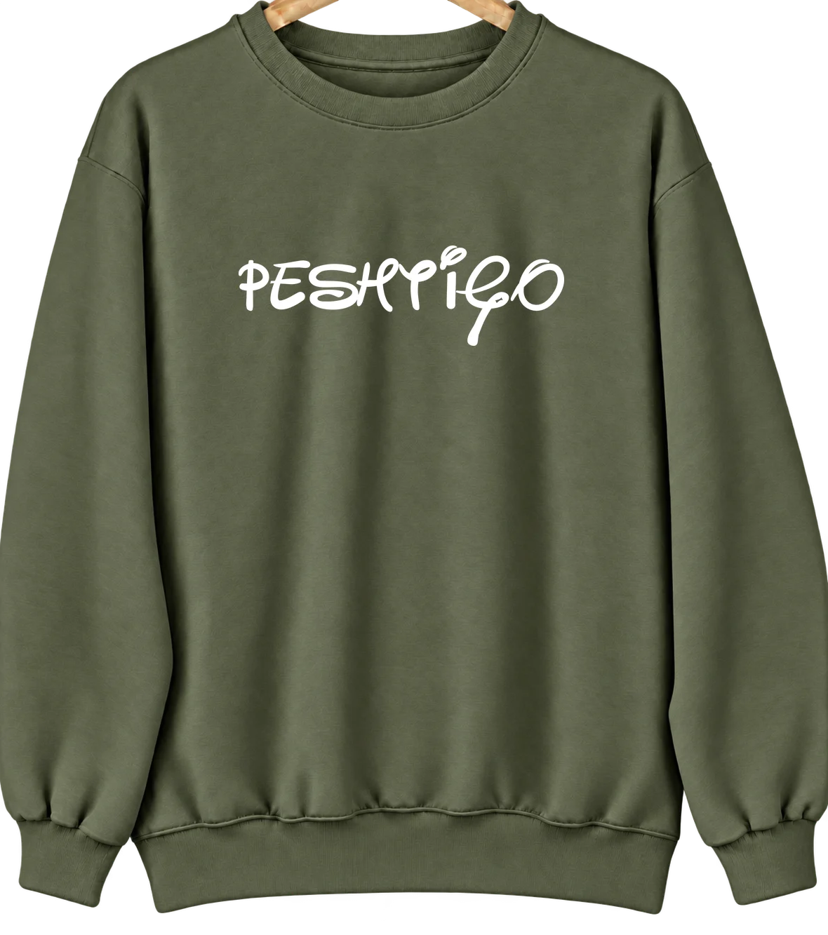 Peshtigo, Wisconsin Hometown Crewneck — Military Green