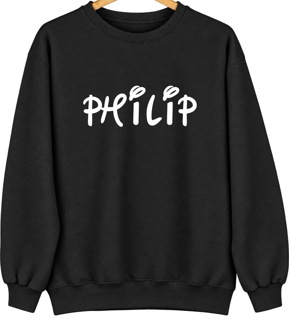 Philip, South Dakota Hometown Crewneck — Black