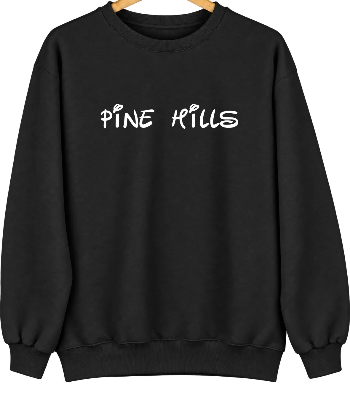 Pine Hills, Florida Hometown Crewneck — Black