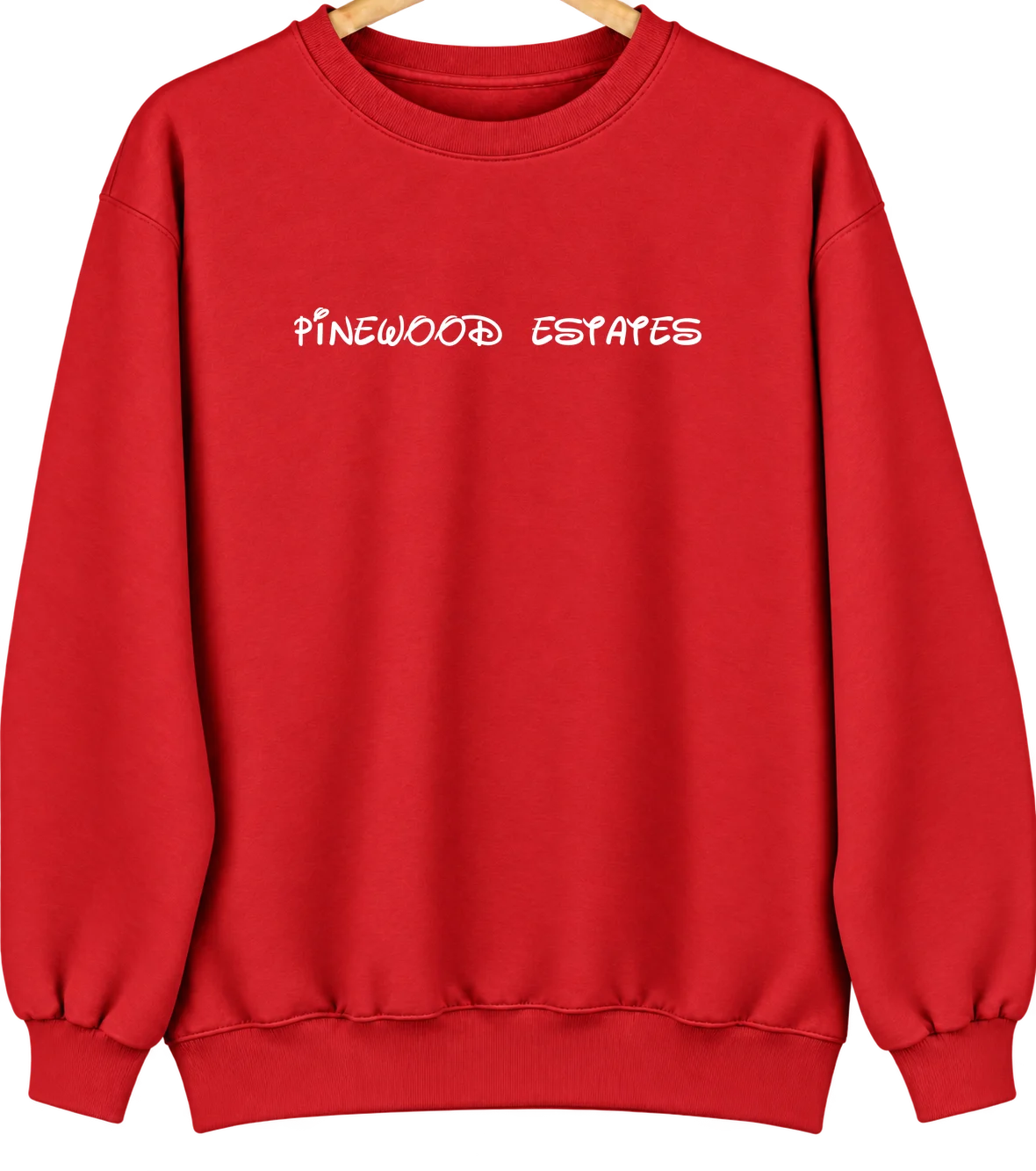 Pinewood Estates, Texas Hometown Crewneck — Red