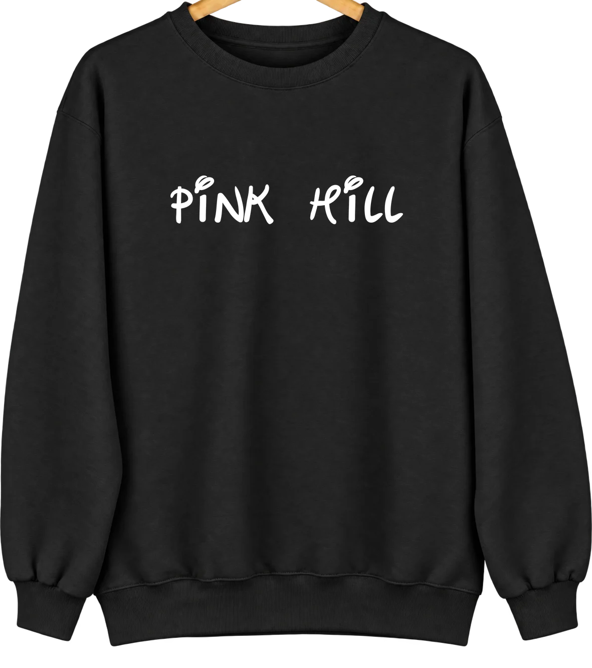 Pink Hill, North Carolina Hometown Crewneck — Black