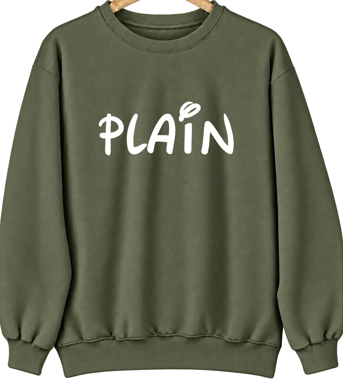 Plain, Wisconsin Hometown Crewneck — Military Green