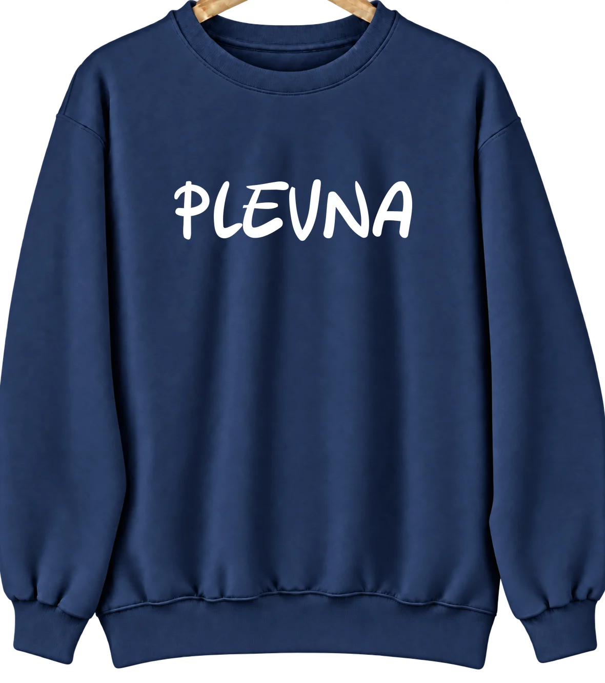 Plevna, Kansas Hometown Crewneck — Navy