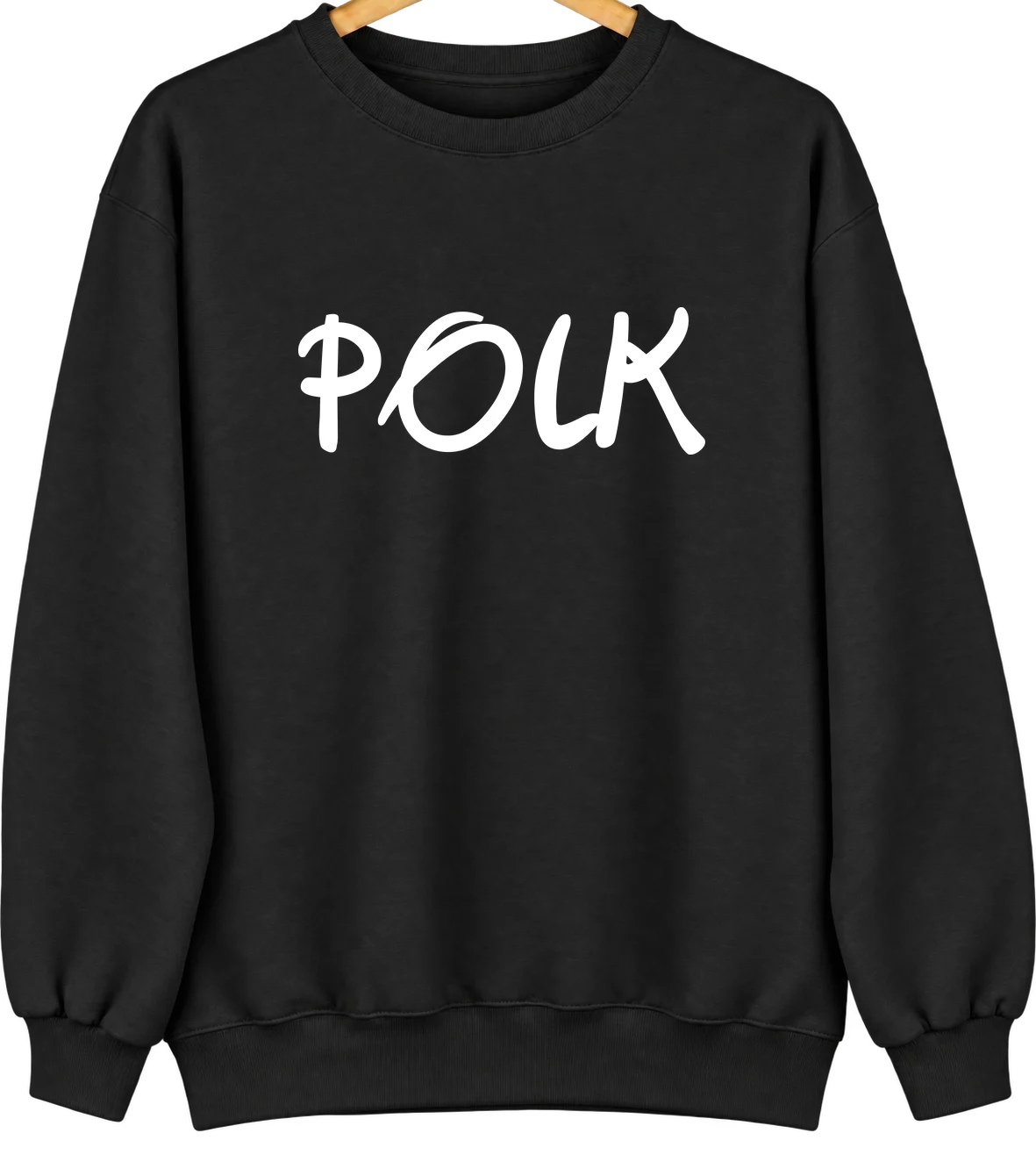 Polk, Nebraska Hometown Crewneck — Black