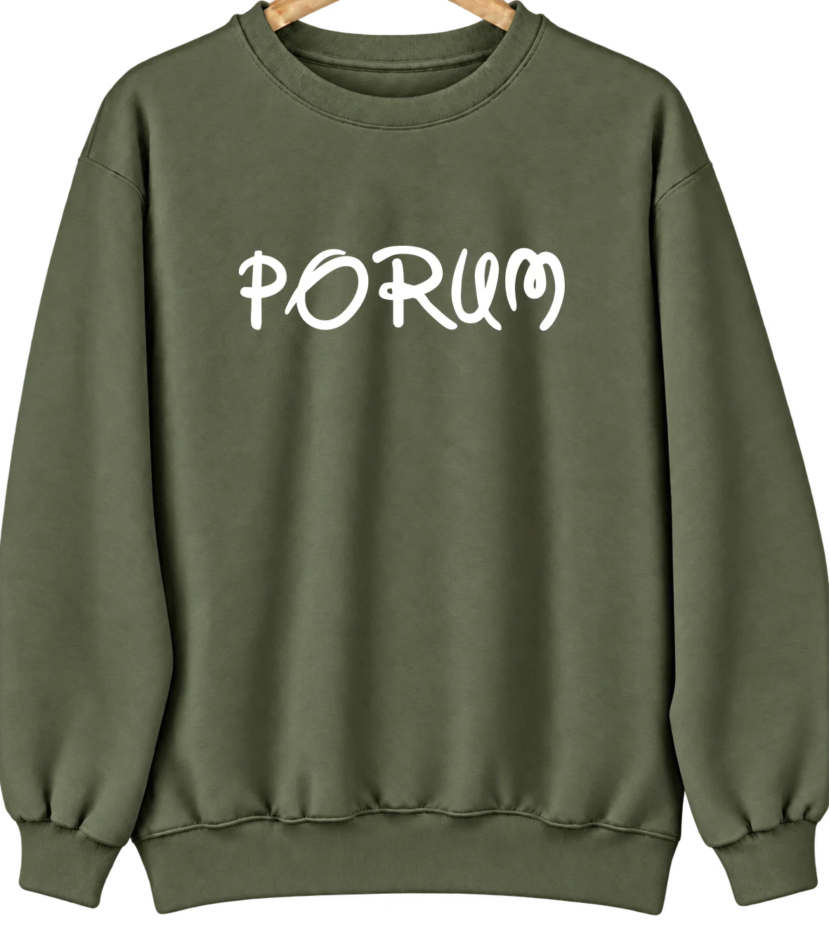 Porum, Oklahoma Hometown Crewneck — Military Green