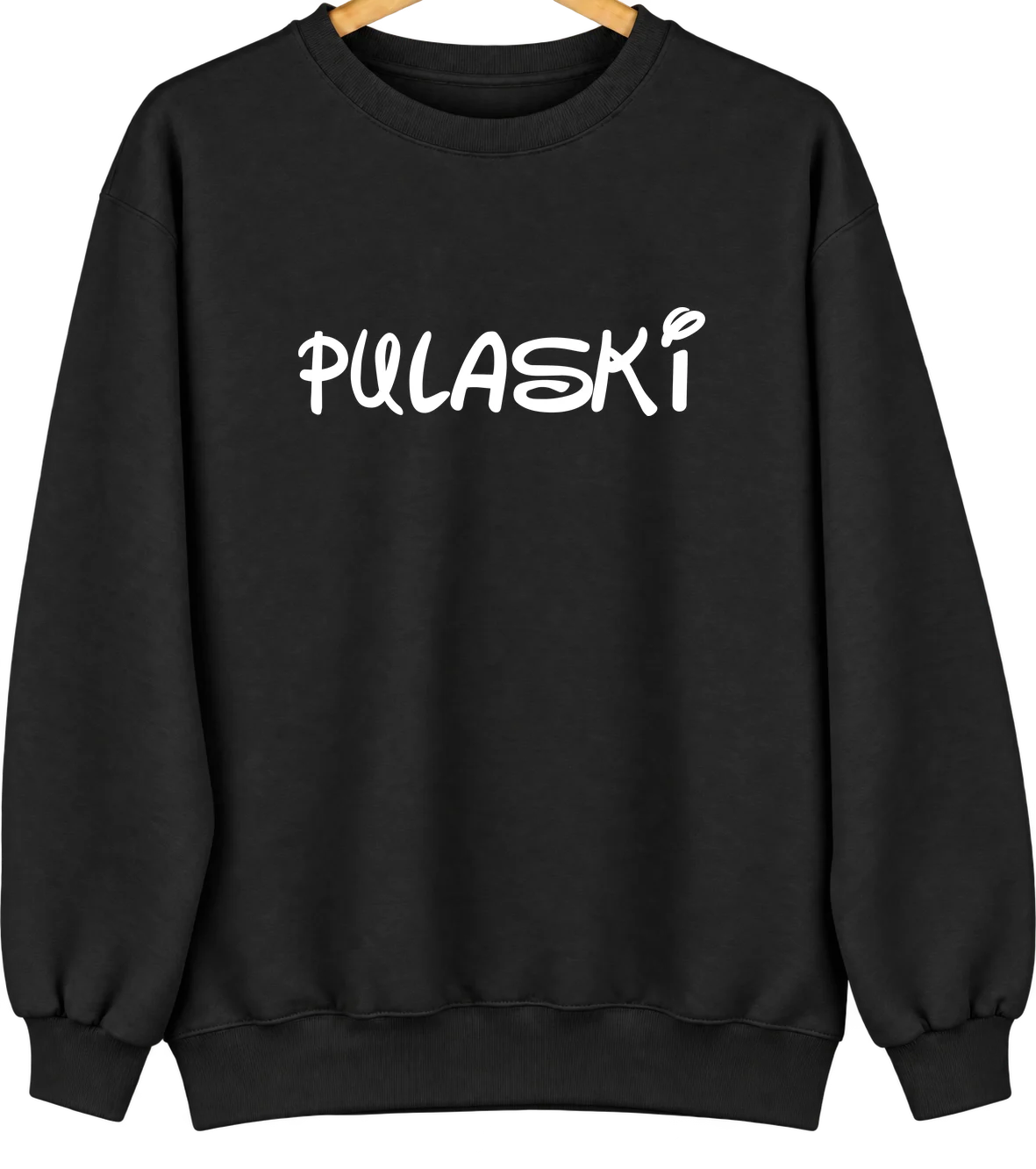 Pulaski, Iowa Hometown Crewneck — Black
