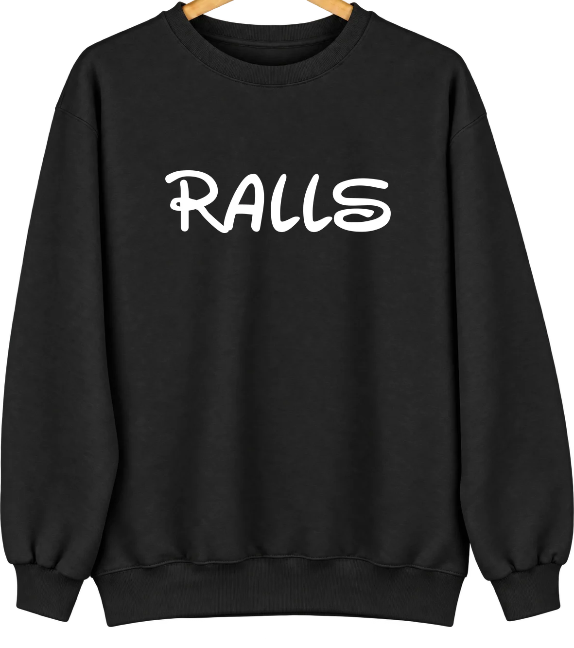Ralls, Texas Hometown Crewneck — Black