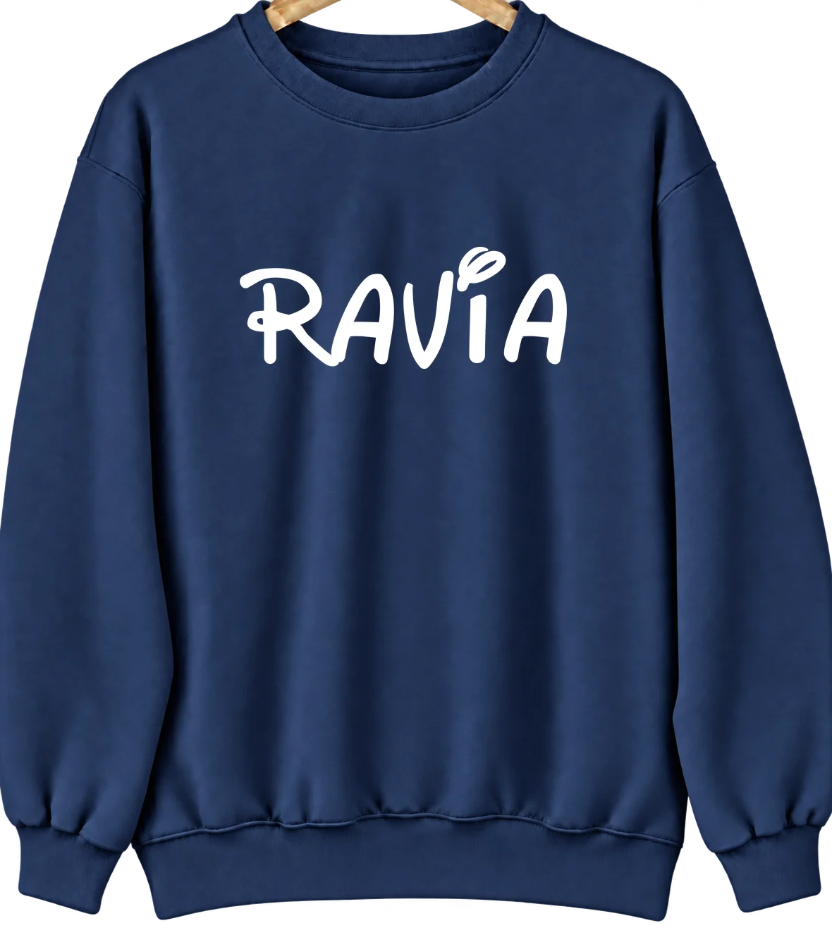 Ravia, Oklahoma Hometown Crewneck — Navy