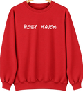 Rest Haven, Georgia Hometown Crewneck — Red