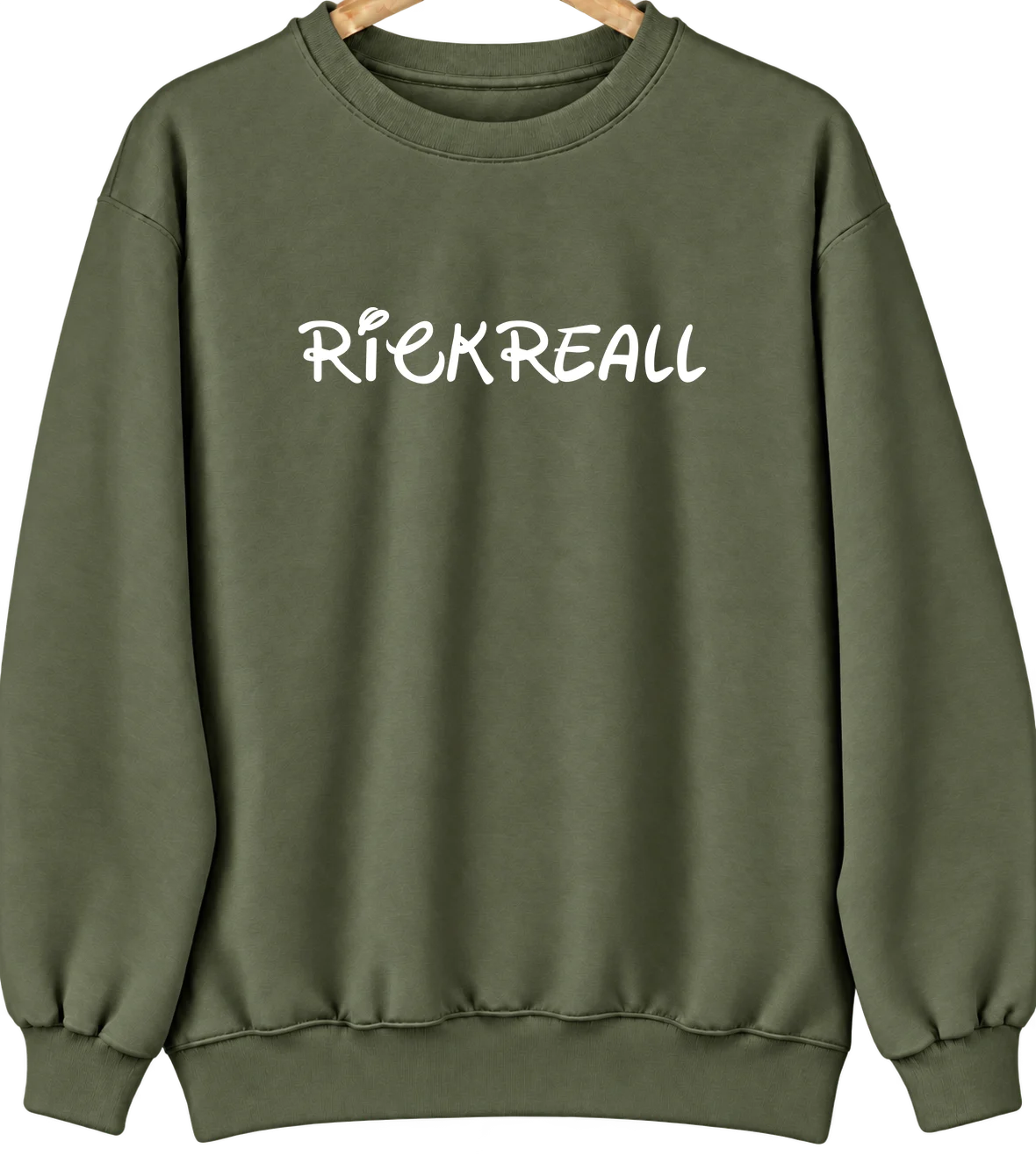 Rickreall, Oregon Hometown Crewneck — Military Green