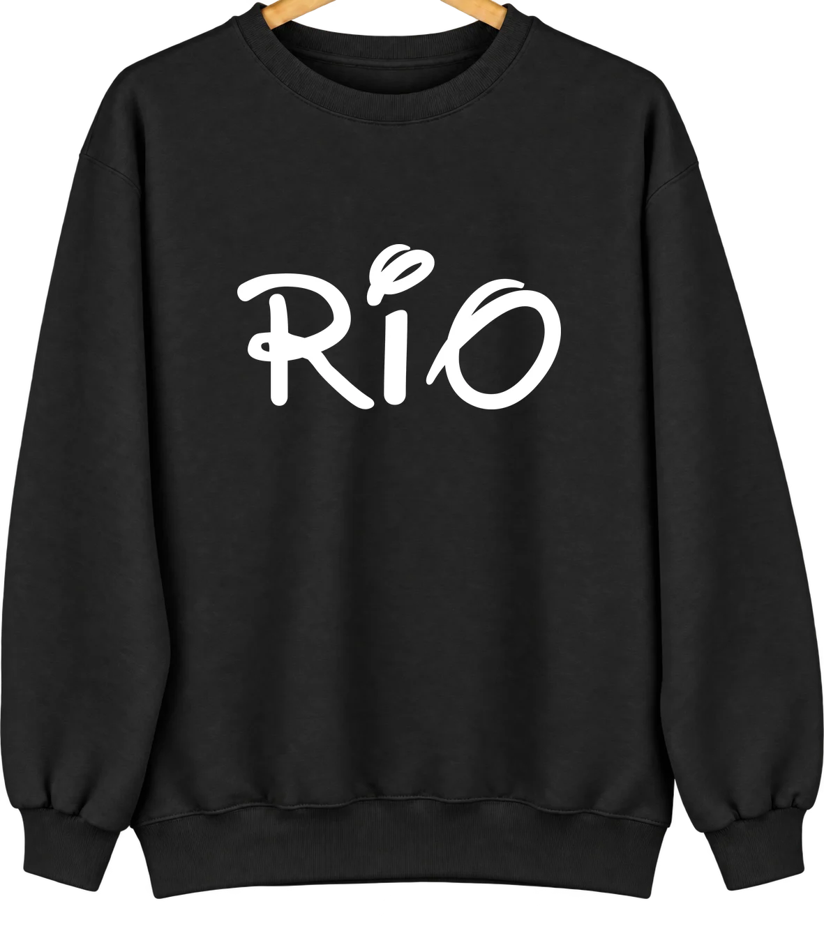 Rio, Illinois Hometown Crewneck — Black