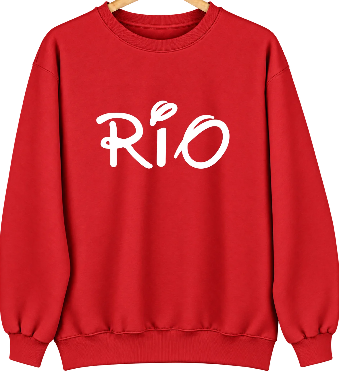 Rio, Wisconsin Hometown Crewneck — Red