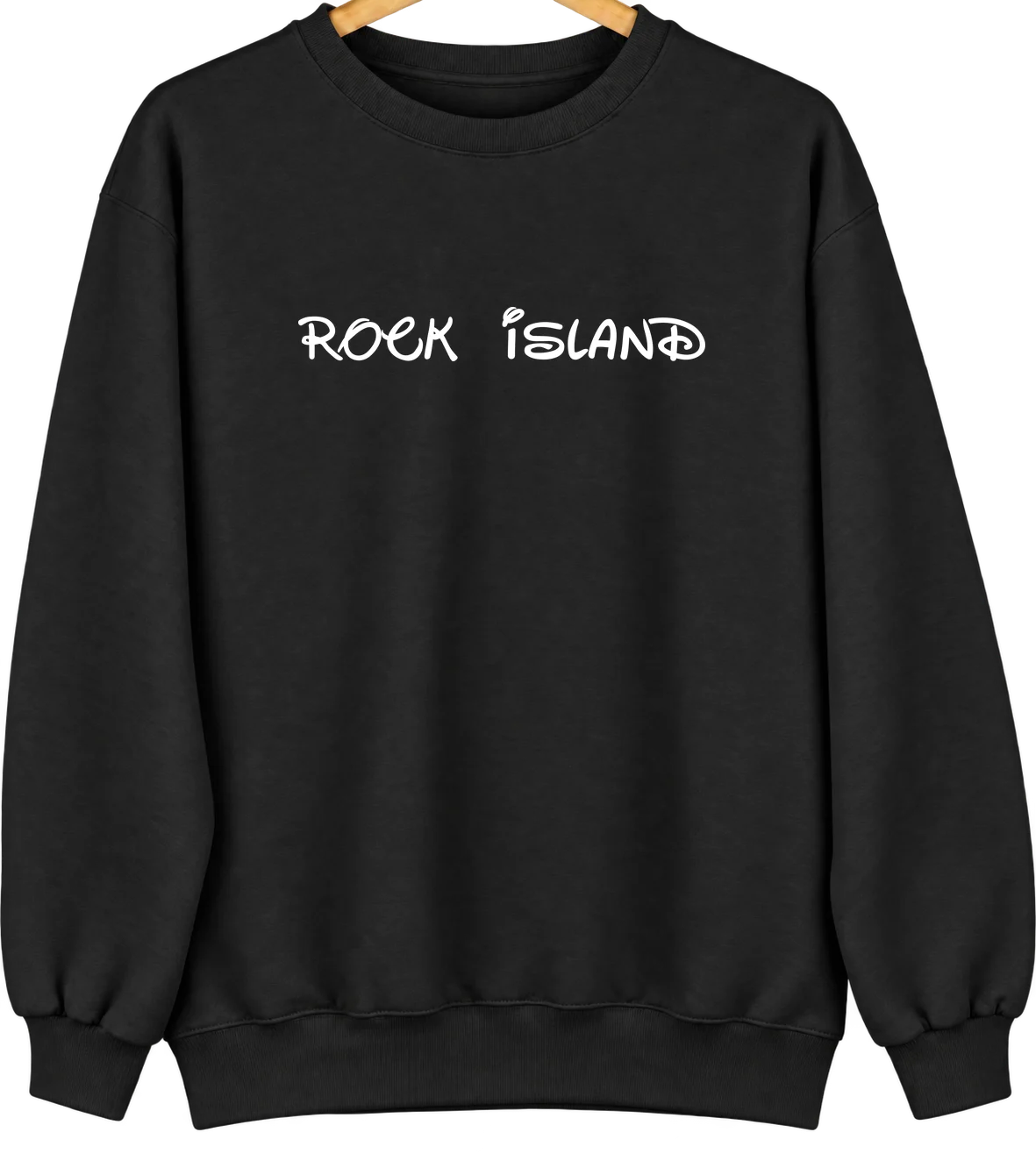 Rock Island, Texas Hometown Crewneck — Black