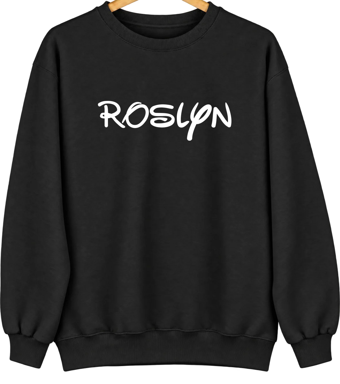 Roslyn, South Dakota Hometown Crewneck — Black