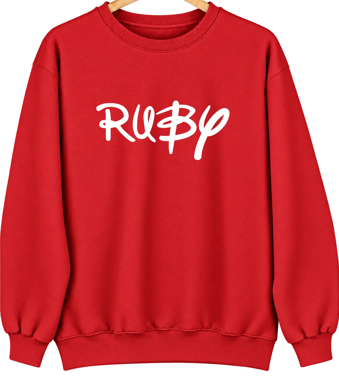 Ruby, Michigan Hometown Crewneck — Red
