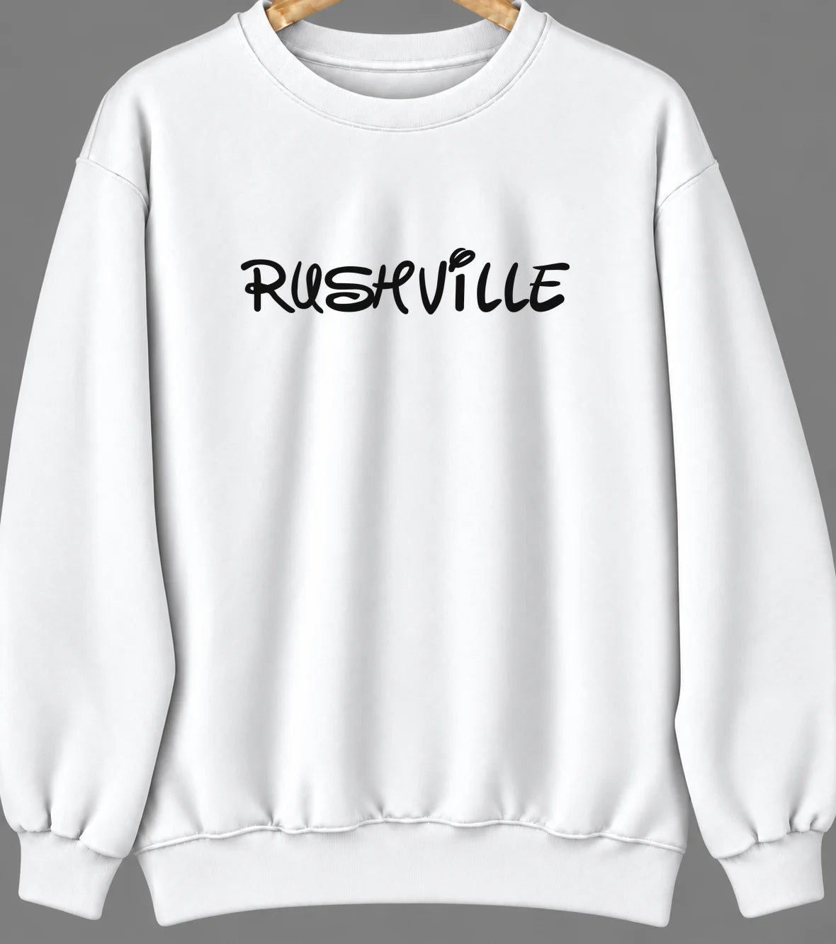 Rushville, Ohio Hometown Crewneck — White