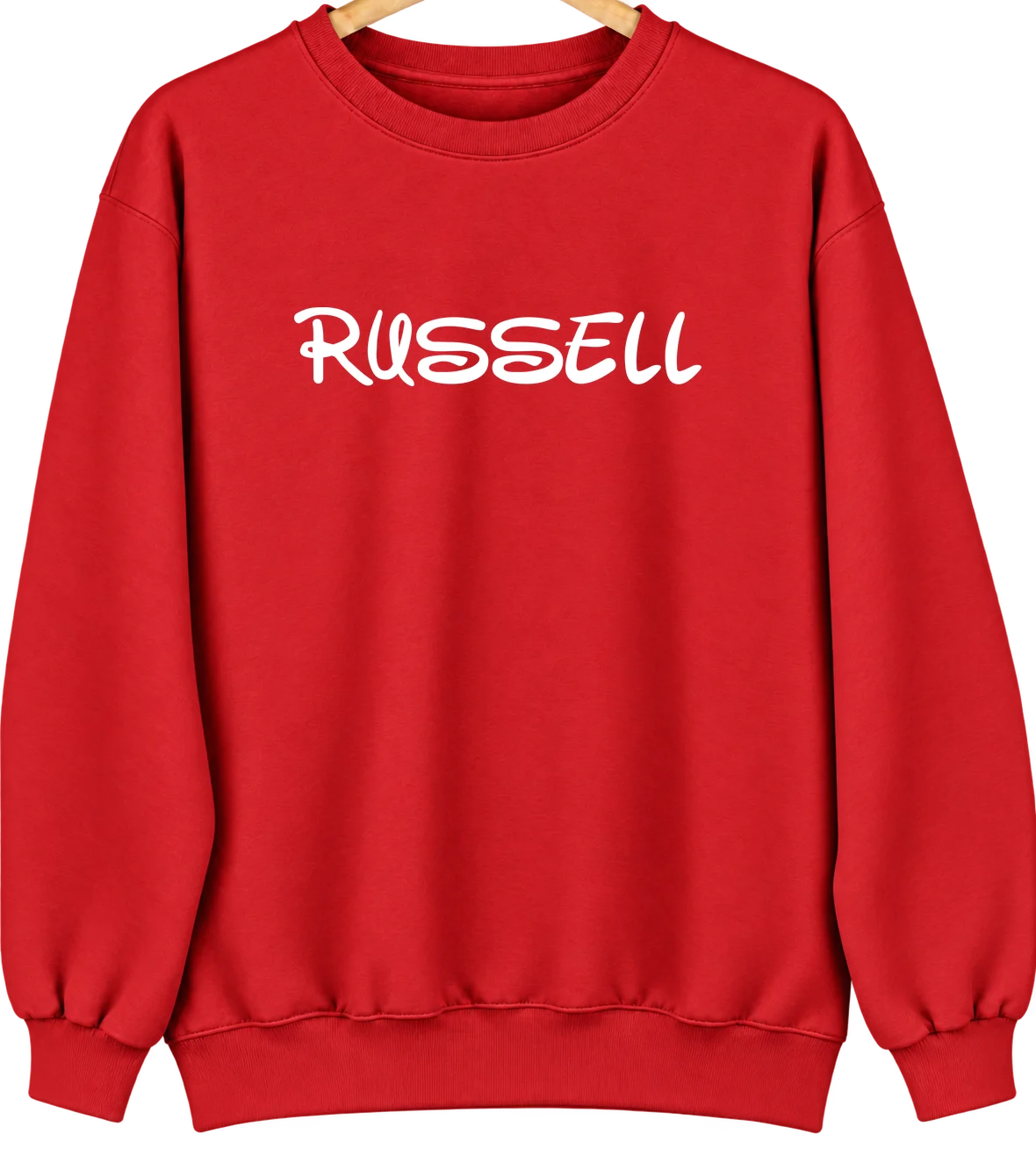 Russell, Iowa Hometown Crewneck — Red
