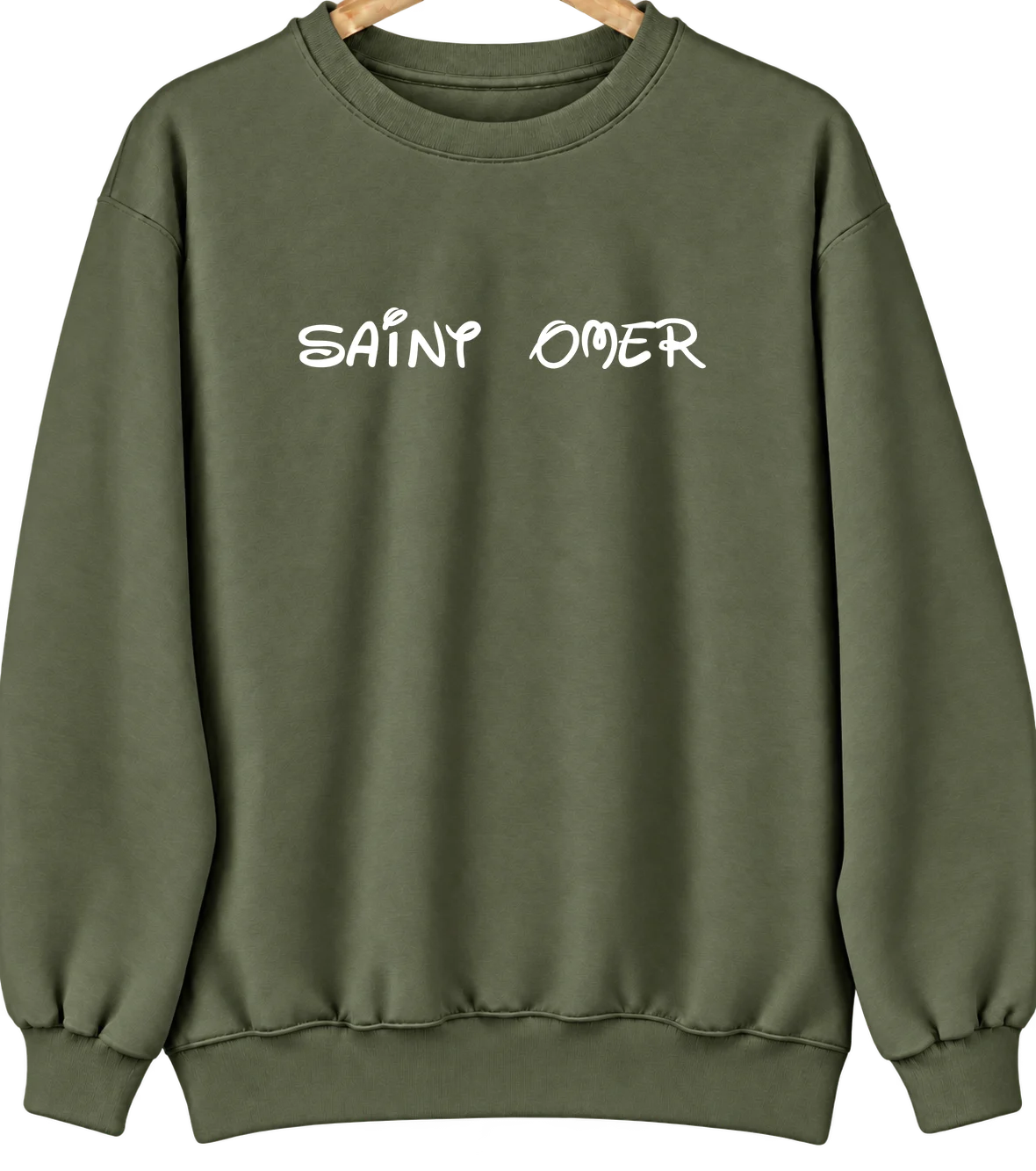Saint Omer, Indiana Hometown Crewneck — Military Green