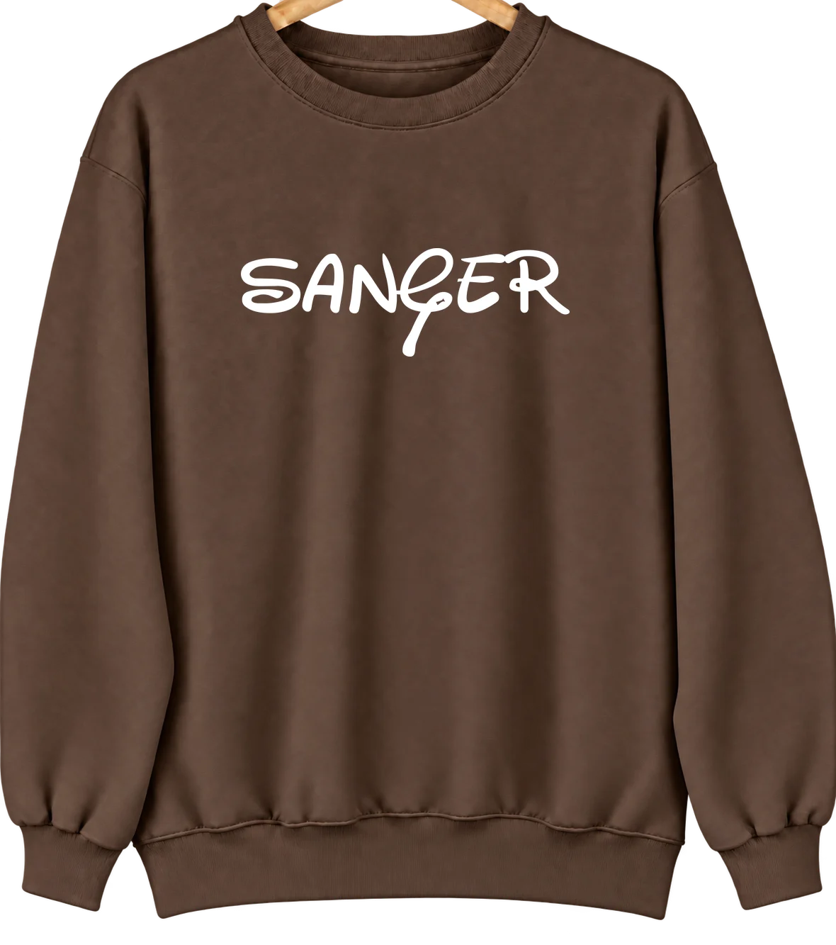 Sanger, Texas Hometown Crewneck — Brown