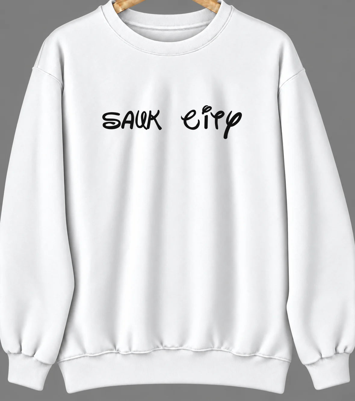 Sauk City, Wisconsin Hometown Crewneck — White