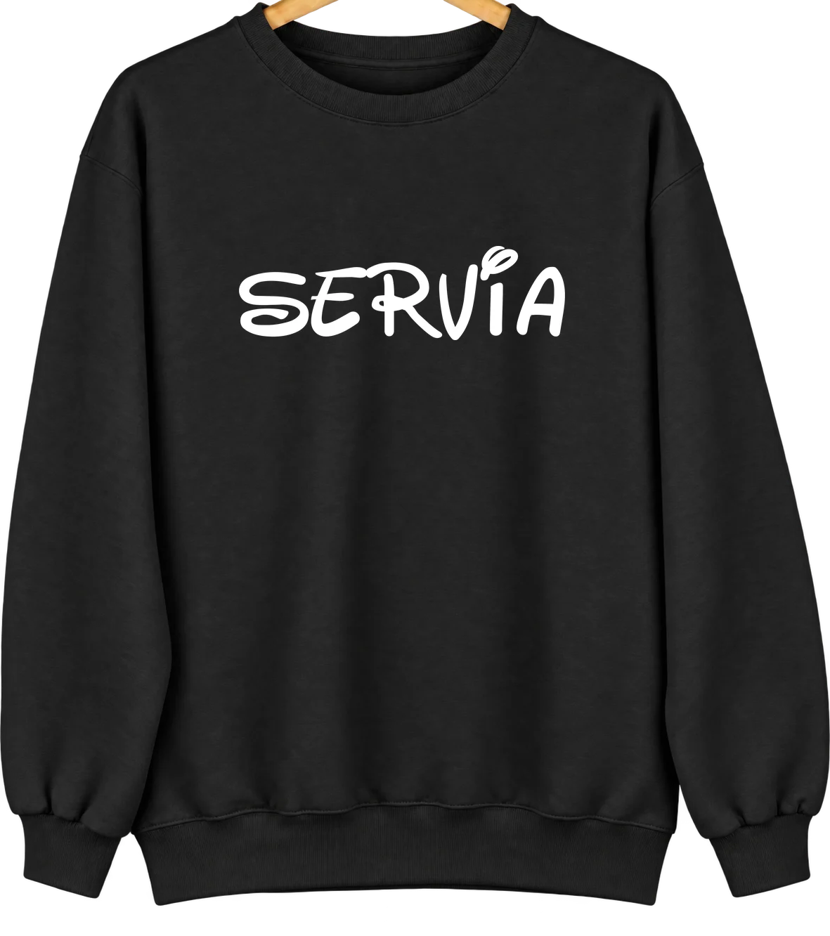 Servia, Indiana Hometown Crewneck — Black