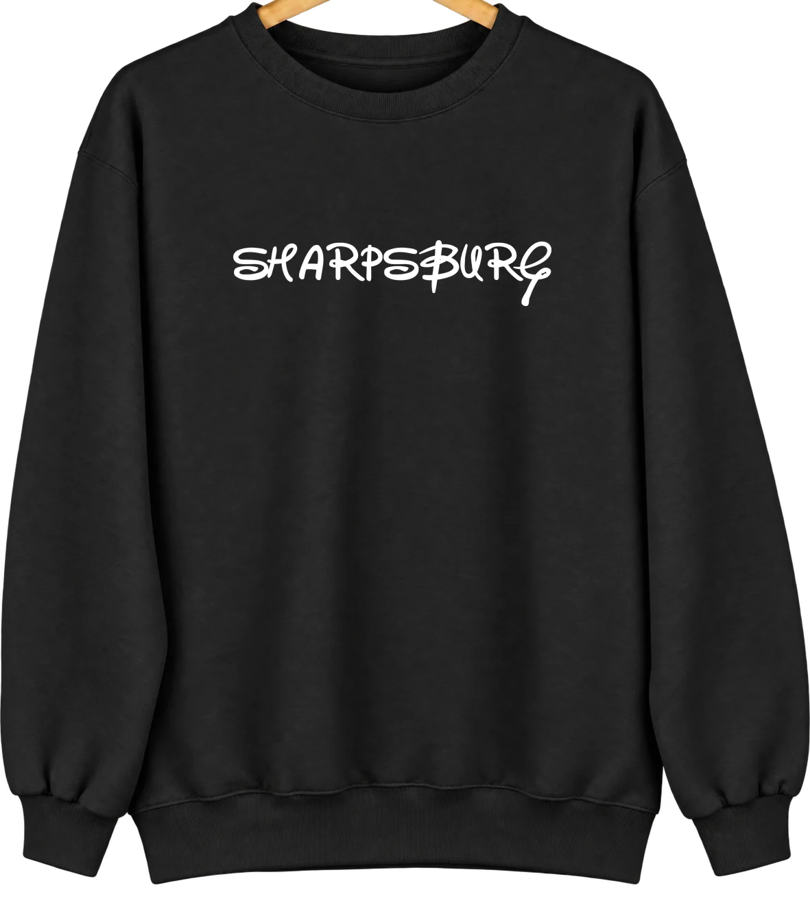 Sharpsburg, Maryland Hometown Crewneck — Black