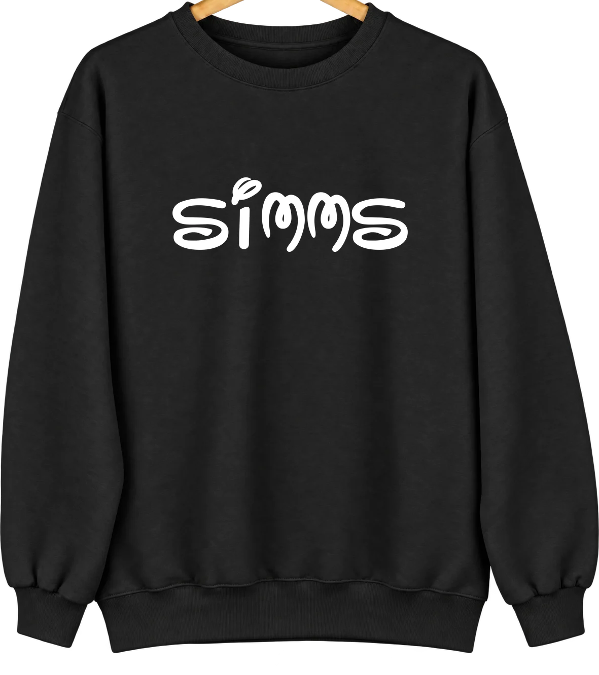 Simms, Oklahoma Hometown Crewneck — Black