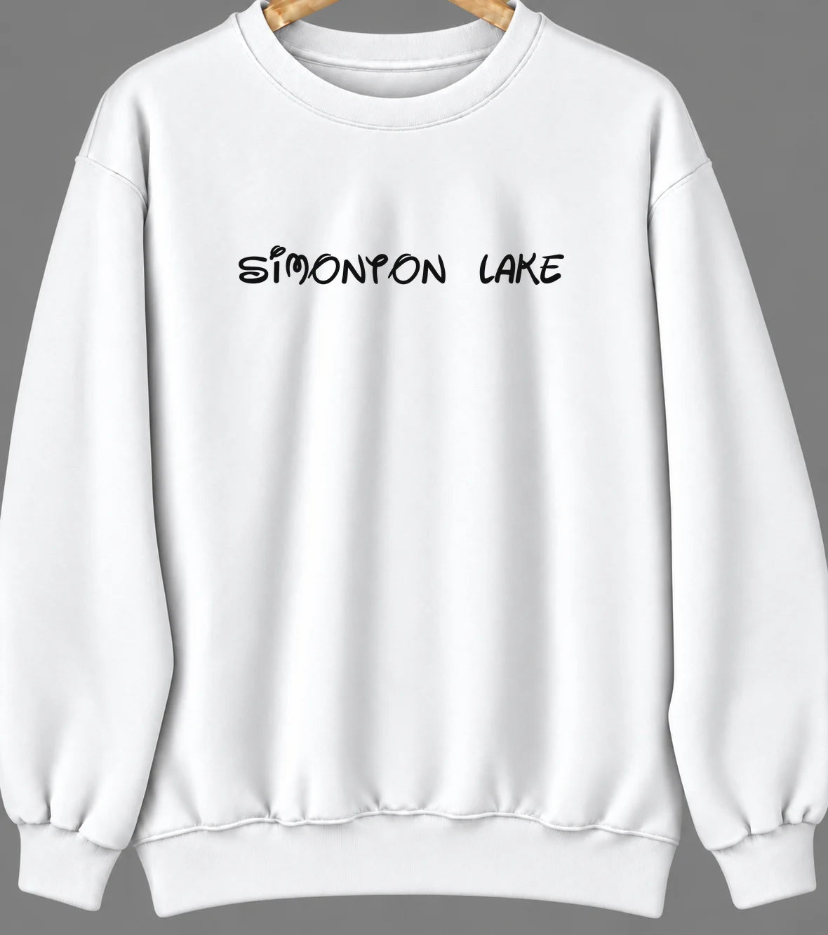 Simonton Lake, Indiana Hometown Crewneck — White