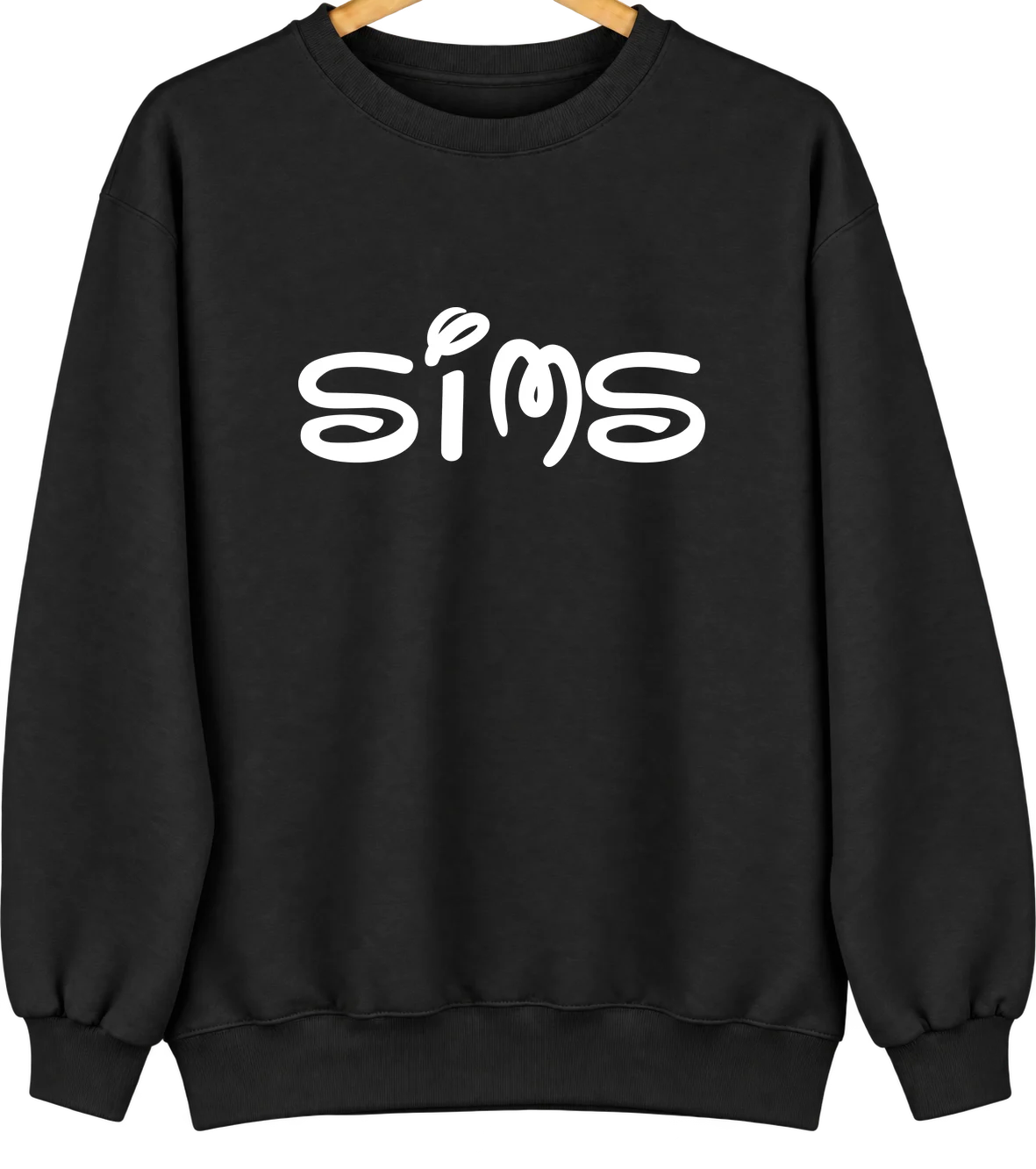 Sims, Illinois Hometown Crewneck — Black