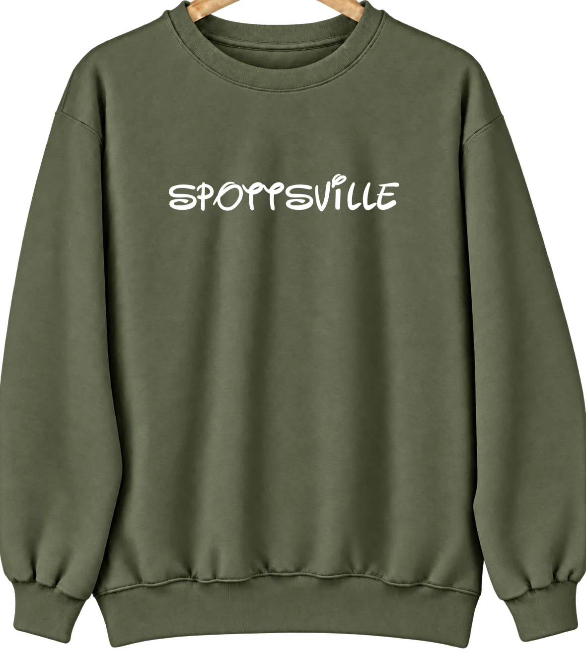 Spottsville, Kentucky Hometown Crewneck — Military Green