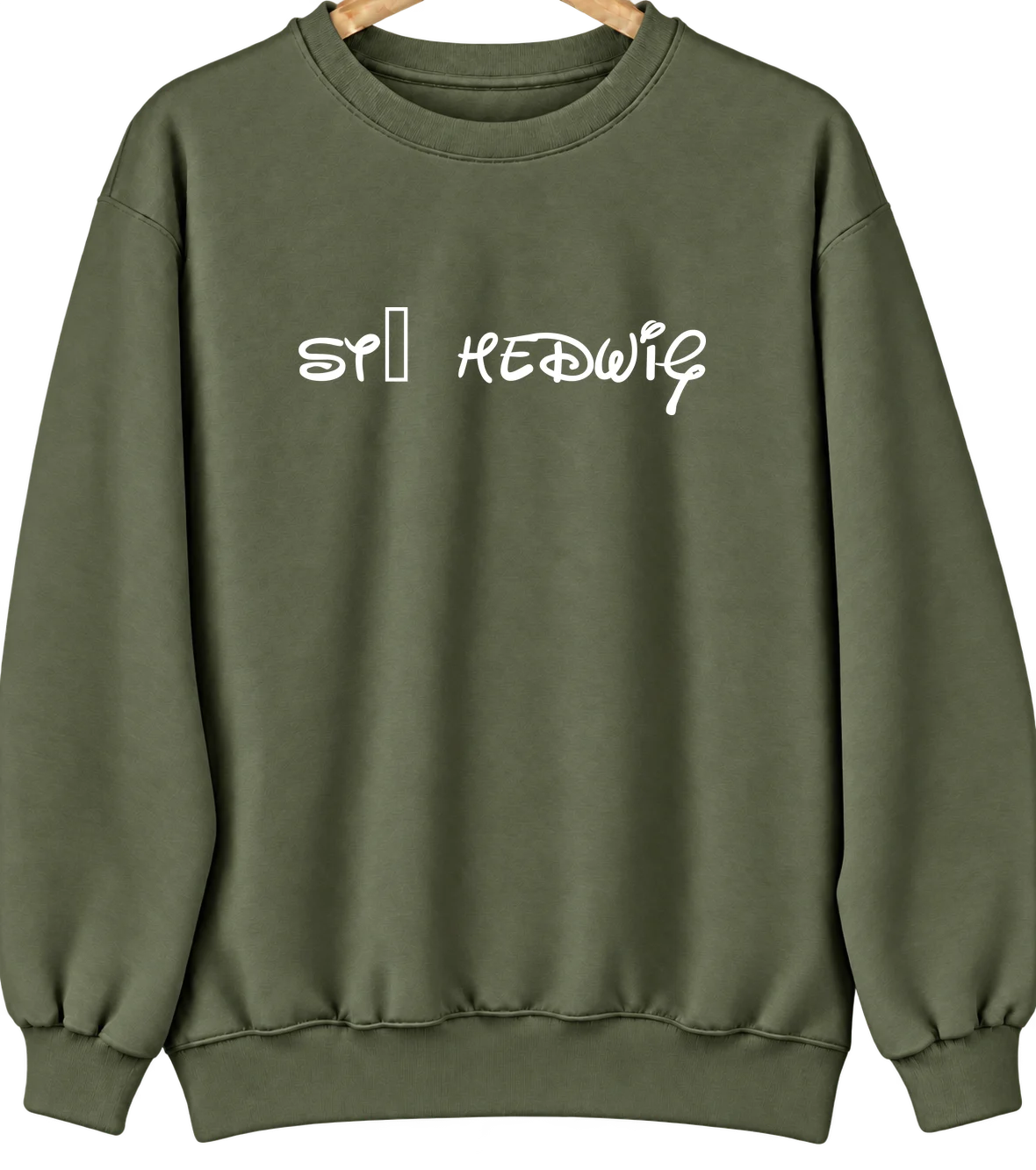 St. Hedwig, Texas Hometown Crewneck — Military Green