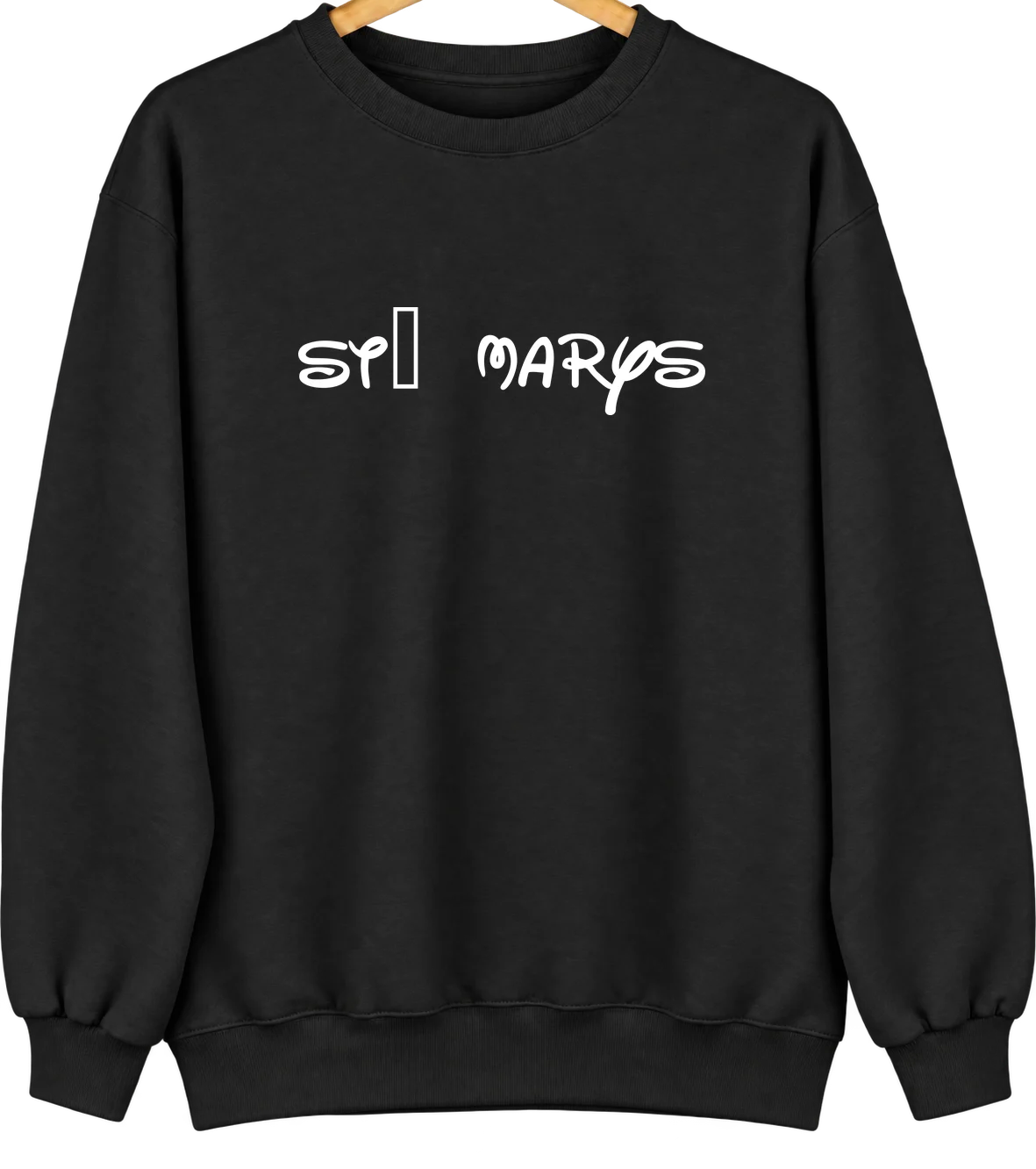St. Marys, Iowa Hometown Crewneck — Black