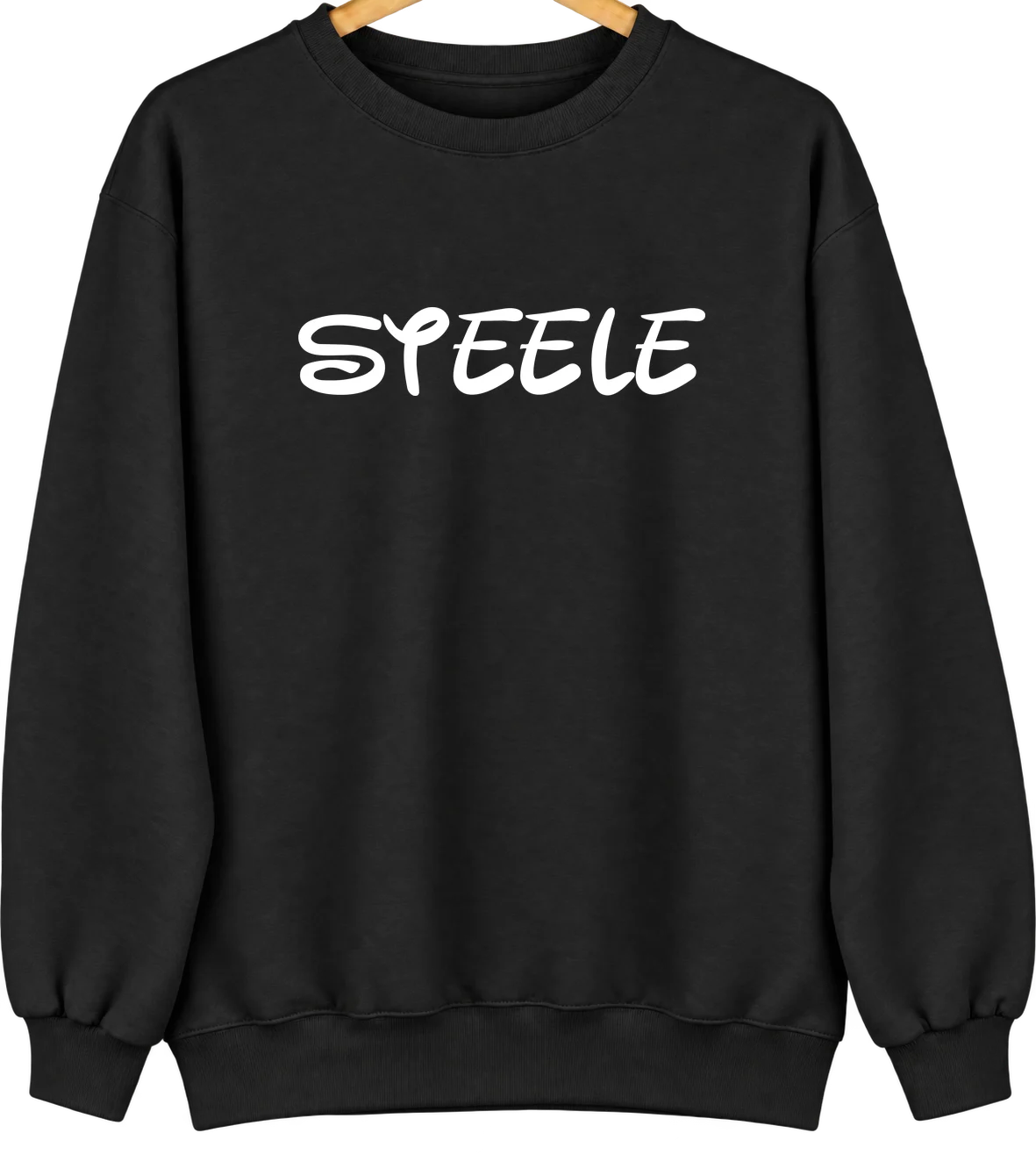 Steele, North Dakota Hometown Crewneck — Black