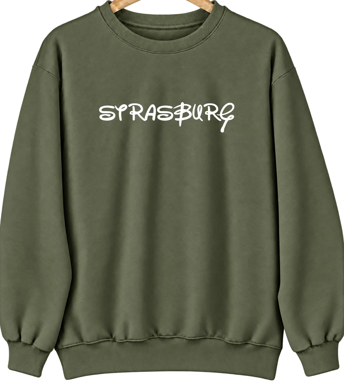 Strasburg, Ohio Hometown Crewneck — Military Green