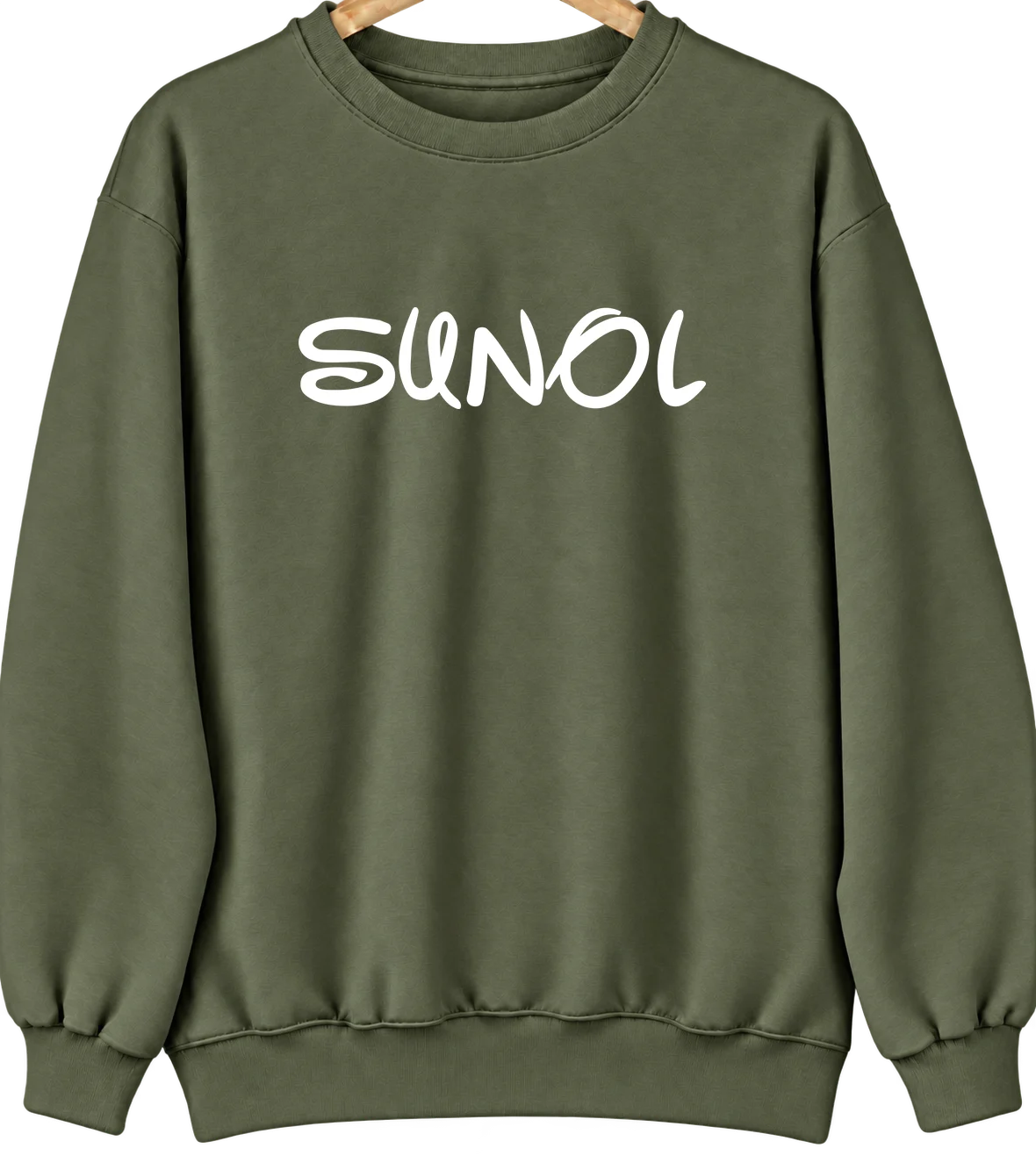 Sunol, Nebraska Hometown Crewneck — Military Green