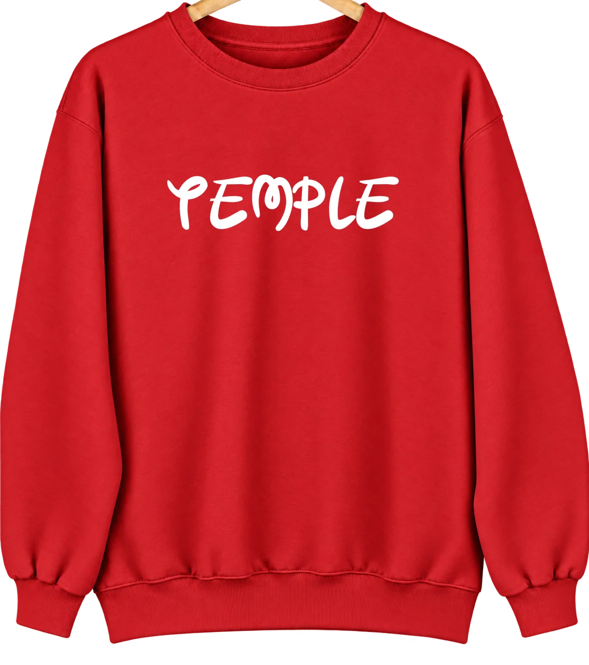 Temple, Pennsylvania Hometown Crewneck — Red