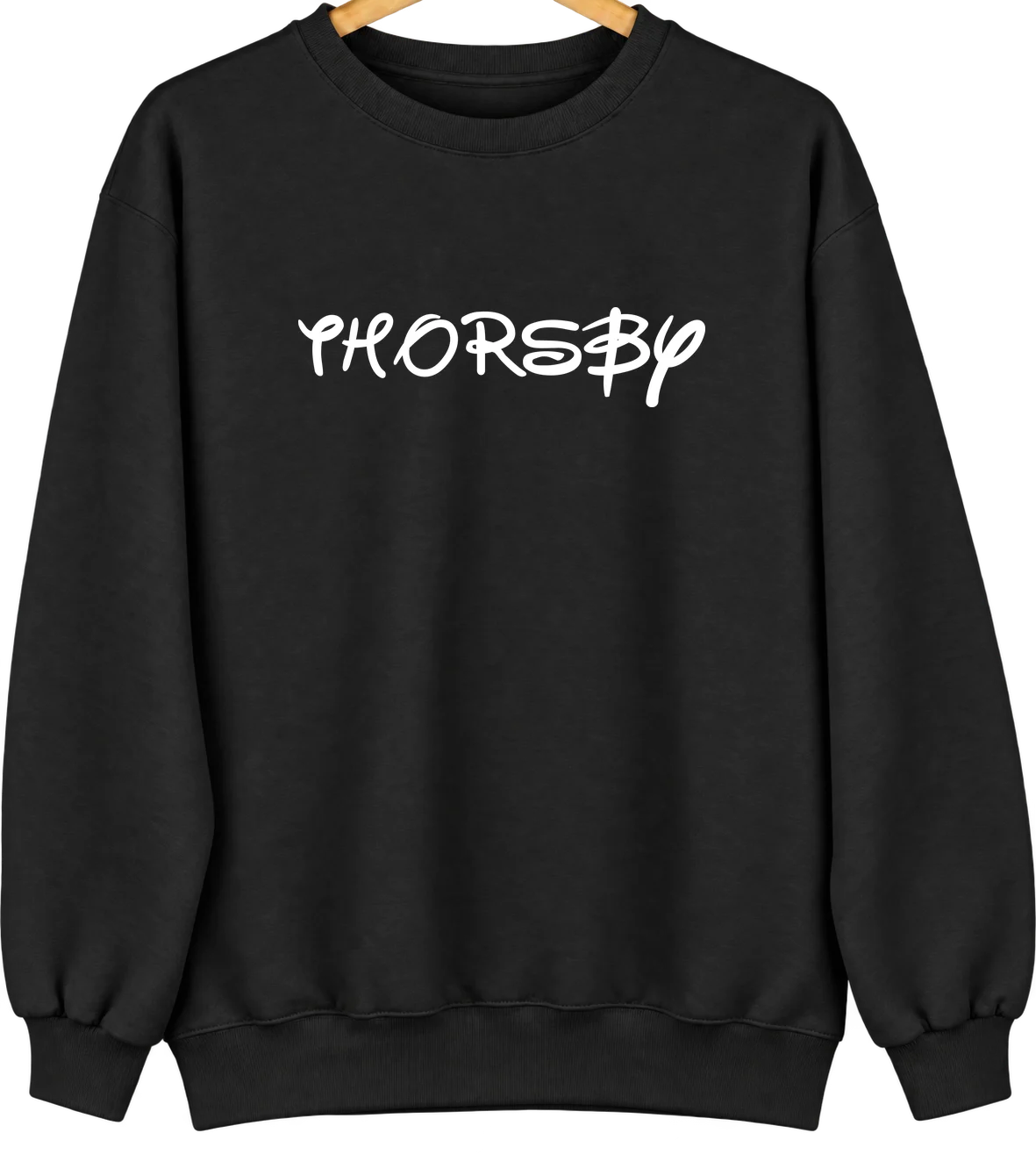 Thorsby, Alabama Hometown Crewneck — Black