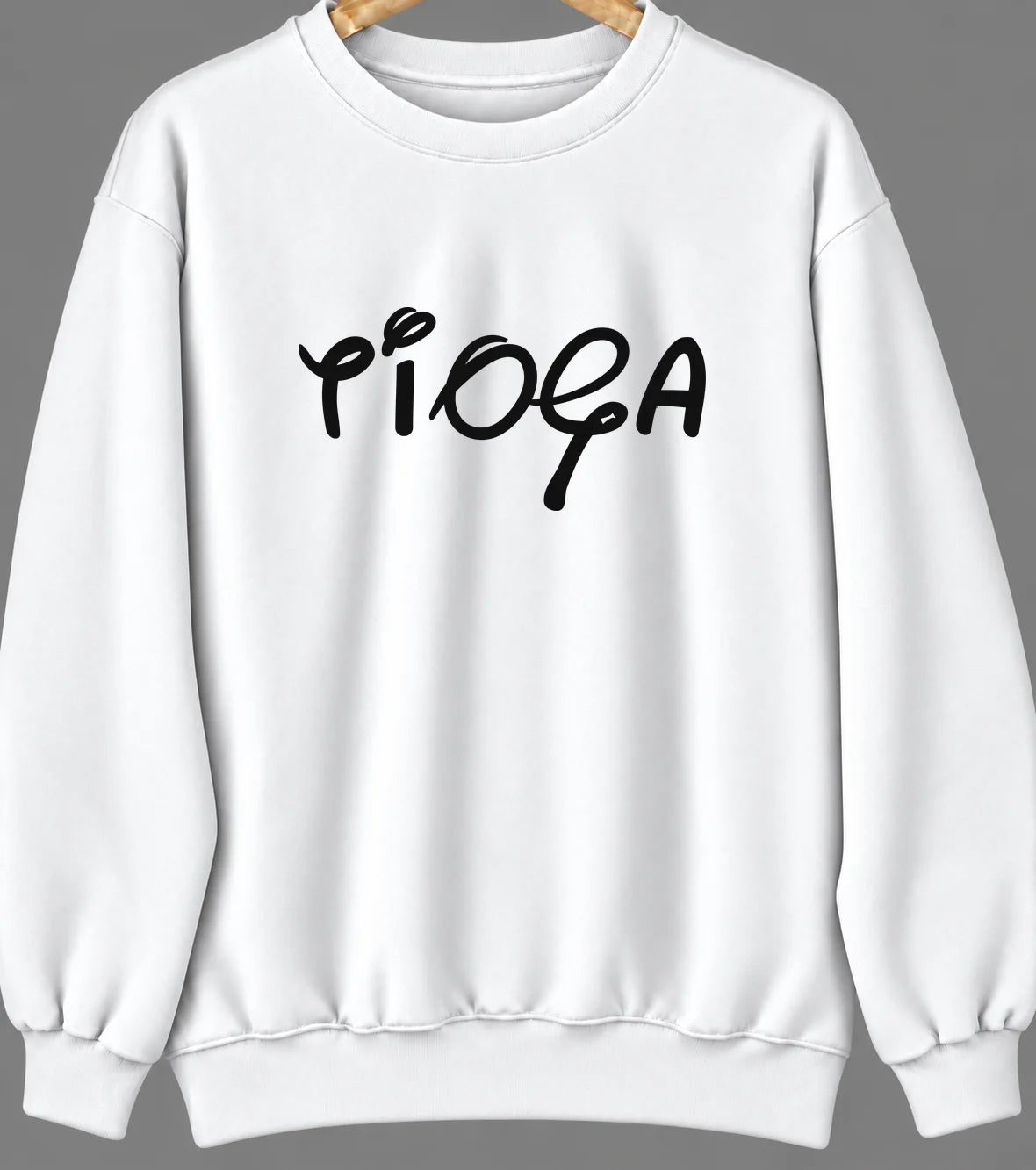 Tioga, Texas Hometown Crewneck — White