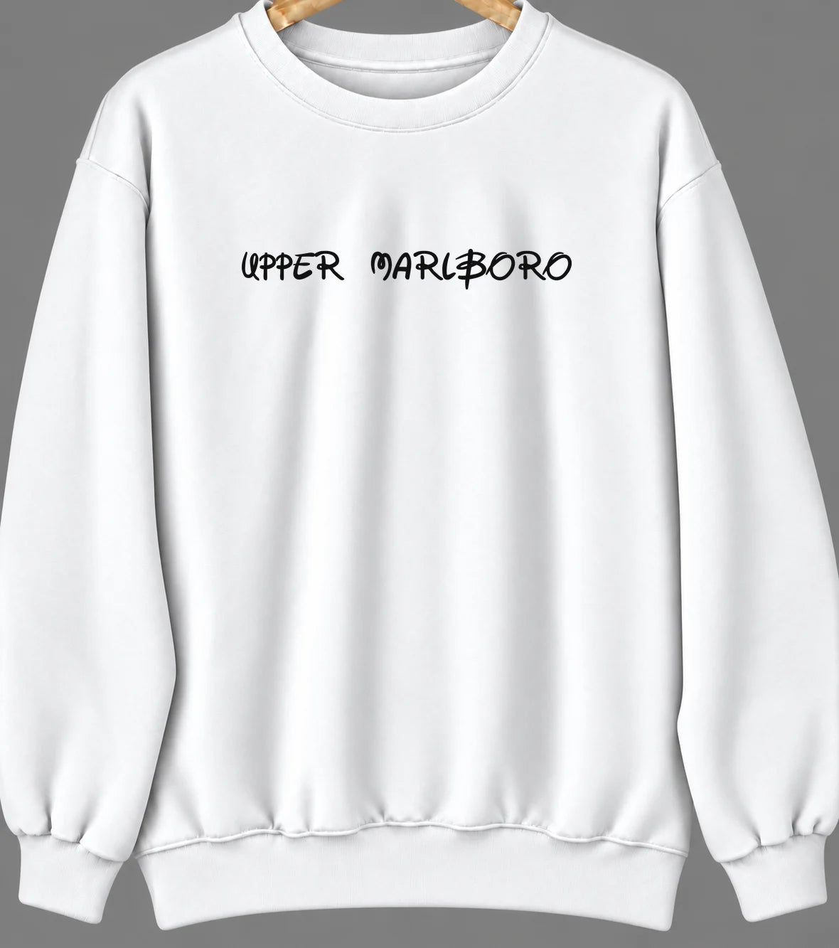Upper Marlboro, Maryland Hometown Crewneck — White