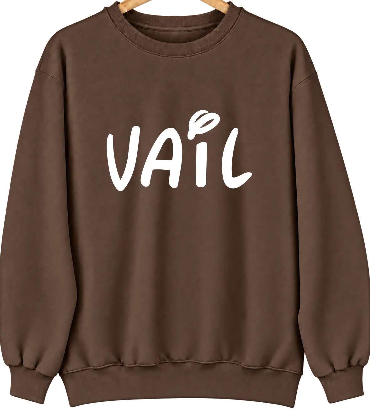 Vail, Iowa Hometown Crewneck — Brown