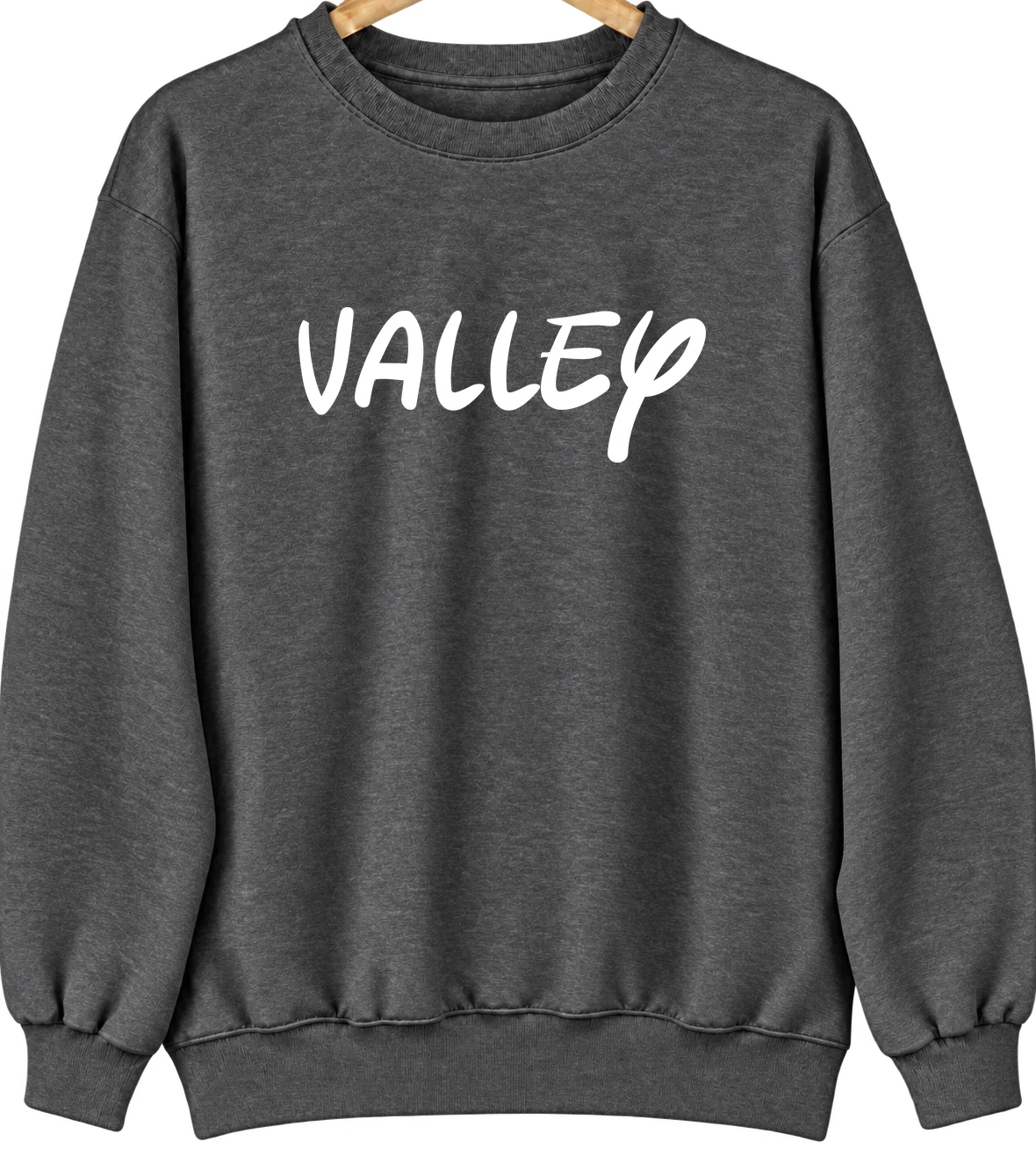 Valley, Nebraska Hometown Crewneck — Dark Heather