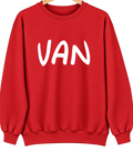 Van, Texas Hometown Crewneck — Red