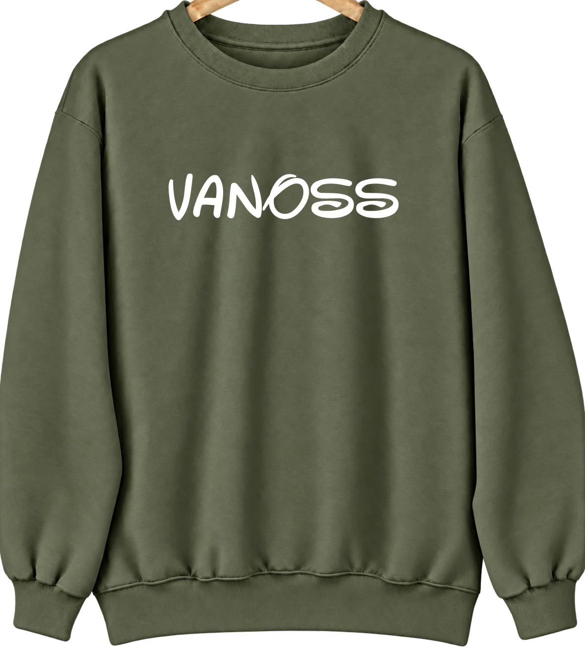 Vanoss, Oklahoma Hometown Crewneck — Military Green