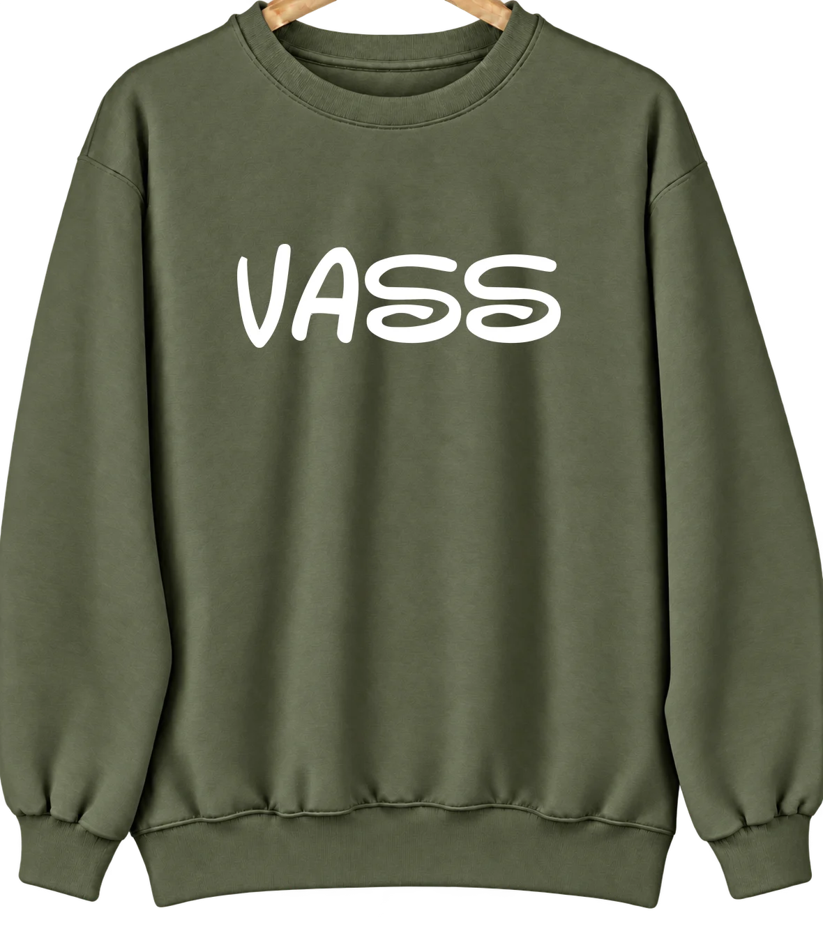 Vass, North Carolina Hometown Crewneck — Military Green